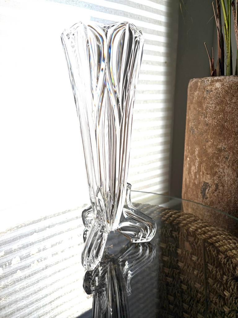 Mooie art deco vaas  kristal H 30 cm, Ophalen