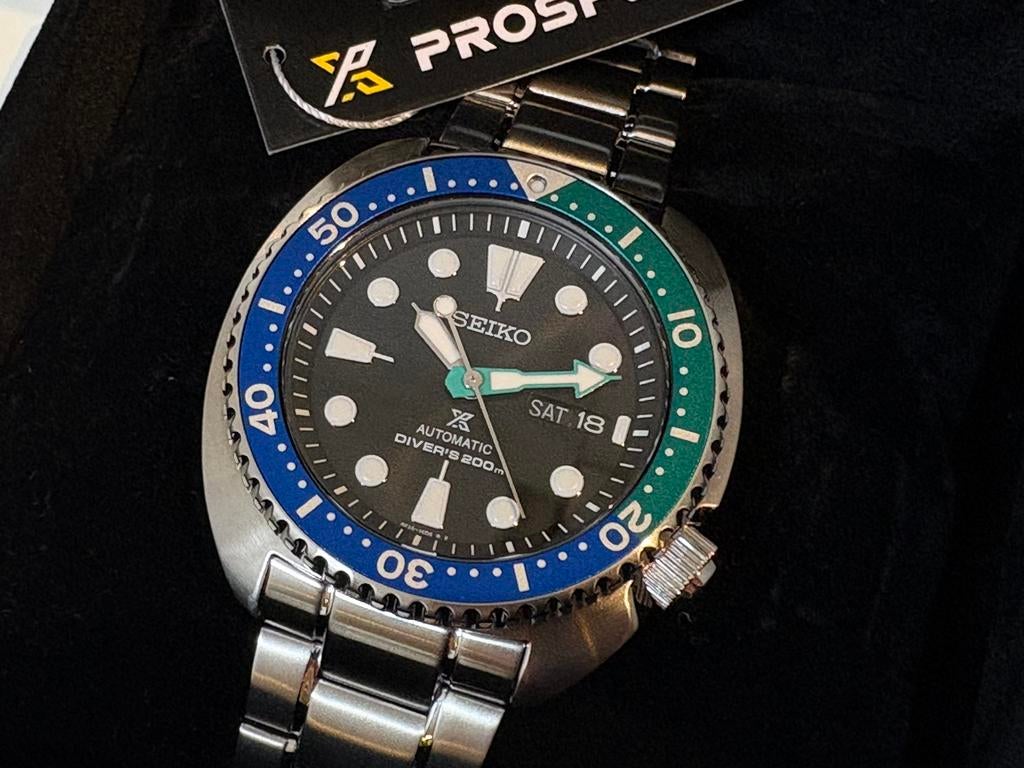 Kit complet Seiko Prospex Turtle non porté, garantie 08/2028, Bijoux, Sacs & Beauté, Seiko, Acier, Enlèvement, Acier