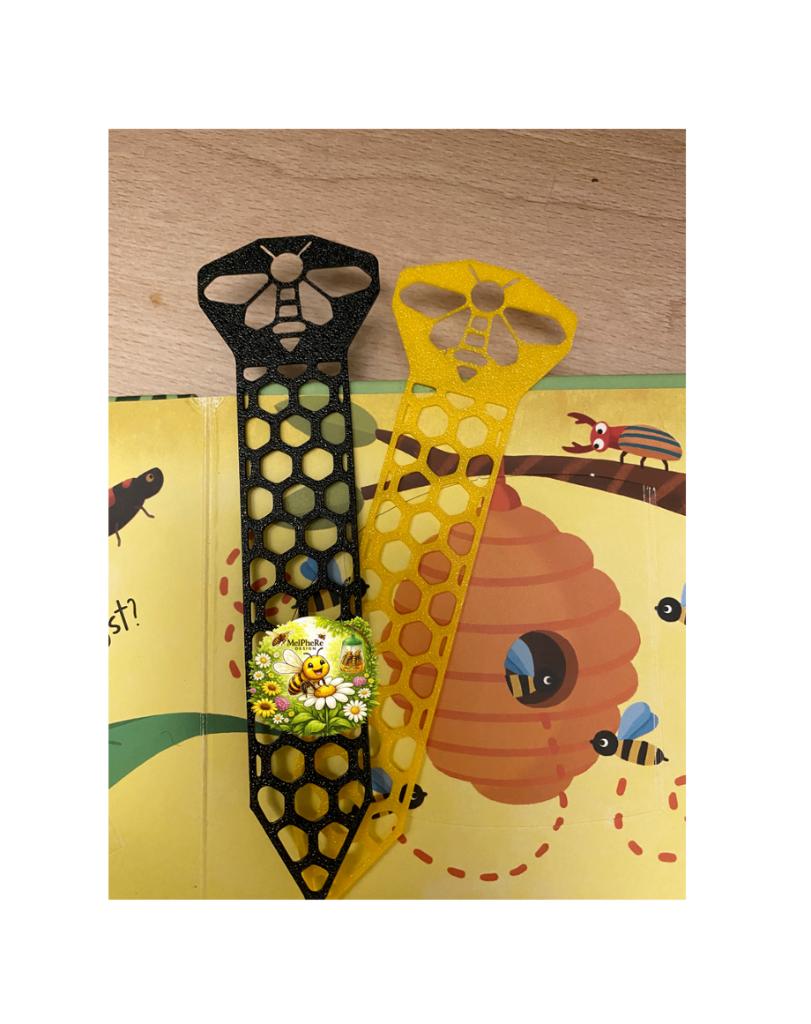 2 marque-pages en forme d'abeille structure en nid d'abeille, Collections, Signets, Envoi, Neuf, Animal