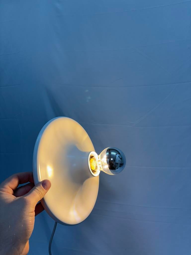 Vintage discus schotel wandlamp Targetti Sankey Italië, Maison & Meubles, Lampes | Lampes en vrac, Utilisé, Enlèvement ou Envoi