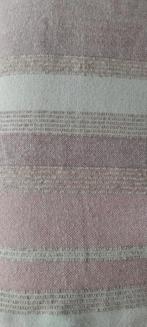 Tentures rayées vieux rose et beige, Coton/lin, 150 à 200 cm, Comme neuf, Enlèvement