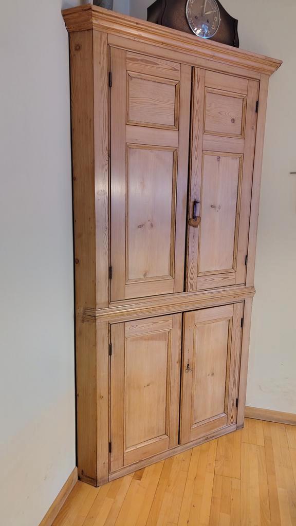 Mooie stijlvolle lichtgrenen hoekkast., Huis en Inrichting, Kasten | Ladekasten, Zo goed als nieuw, 150 tot 200 cm, 100 tot 150 cm