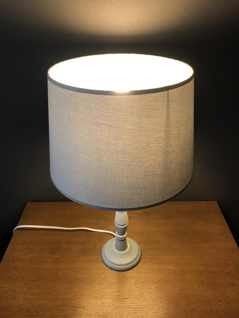 Lampe de salon en bois et tissus, Moins de 50 cm, Comme neuf, Enlèvement, Classique
