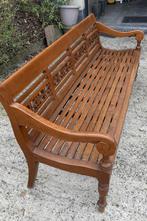 Grand banc en teck sculpté 4 places., Tuin en Terras, Tuinbanken, Ophalen, Zo goed als nieuw, Hout