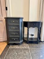 Prachtige Set: Matzwarte Sidetable & Bijpassend Ladenkastje, Ophalen, Zo goed als nieuw