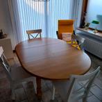 Ronde/ ovale massief eiken eettafel. 120x175, Huis en Inrichting, Ophalen