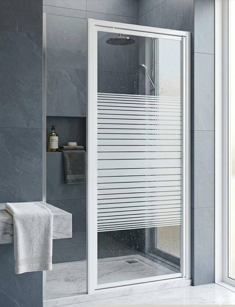 Porte de douche en verre sérigraphié — 190 x 81 cm, Bricolage & Construction, Châssis & Portes coulissantes, Enlèvement ou Envoi