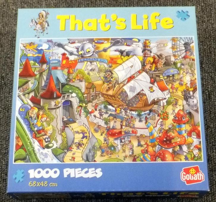 Puzzel - Goliath 1000 - That's Life, Amusement Park, Hobby en Vrije tijd, Denksport en Puzzels, Zo goed als nieuw, Legpuzzel, 500 t/m 1500 stukjes