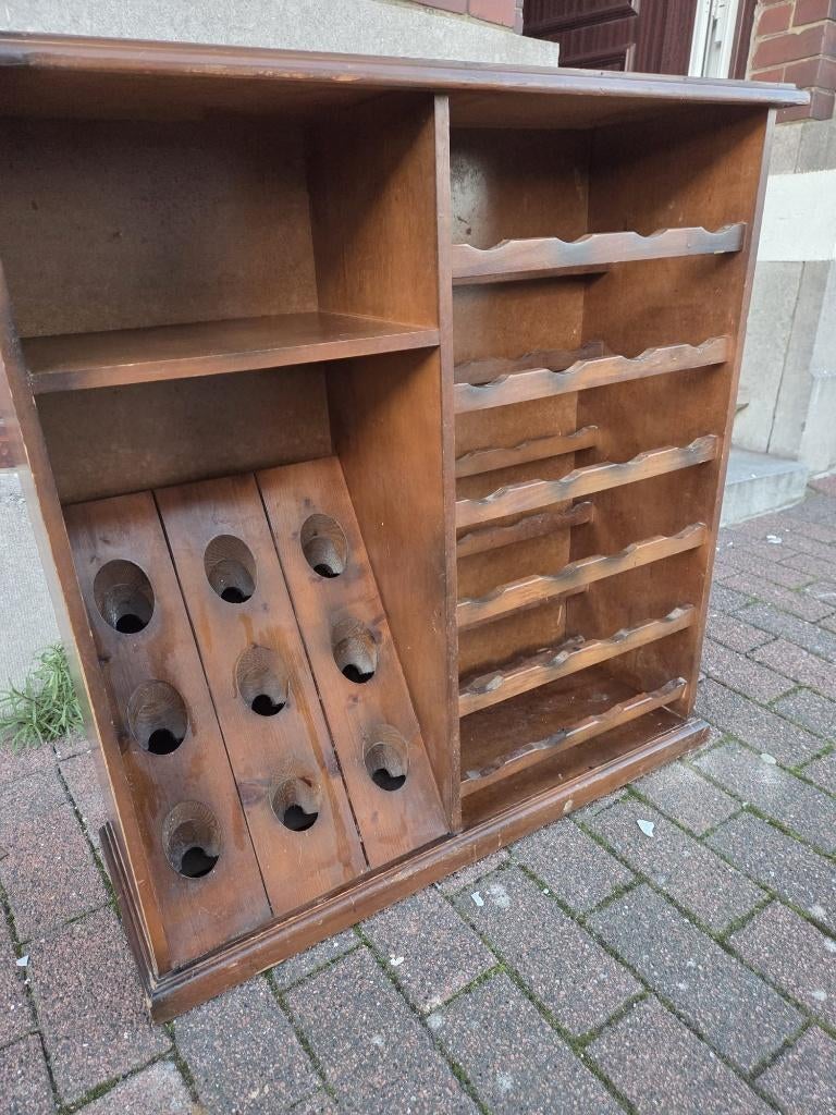 Meuble à vin en bois / Buffet range-bouteilles, Maison & Meubles, Armoires | Buffets, Utilisé, Moins de 100 cm, 50 à 100 cm, 25 à 50 cm