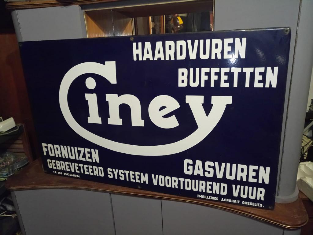 Très grande plaque émaillée 1954 Ciney reclame publicité, Collections, Marques & Objets publicitaires, Enlèvement ou Envoi