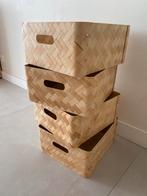 4 ikea kallax manden/schuiven bamboe, Ophalen, Gebruikt