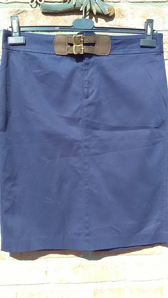 Ralph Lauren marineblauwe rechte rok maat 10 nieuw, Maat 38/40 (M), Polo Ralph Lauren, Blauw, Nieuw