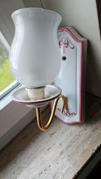 2 porceleinen muurlampjes handbeschilderd, Ophalen of Verzenden