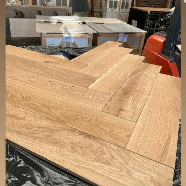 AFGEPRIJSD; EIKEN VISGRAAT PARKET KANT EN KLAAR GEOLIED, Tuin en Terras, Bloempotten, Ophalen