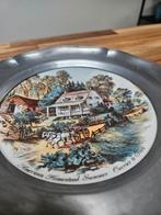 Assiette murale Currier & Ives étain et porcelaine, Antiquités & Art, Enlèvement