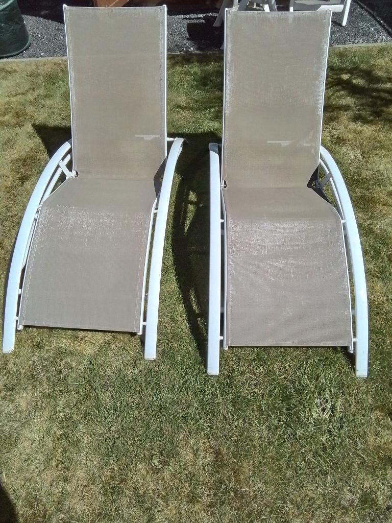 Ligzetels tuin, Tuin en Terras, Ophalen, Gebruikt, Metaal, Verstelbaar