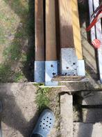 6 vierkante houten palen 210 cm, Tuin en Terras, Palen, Balken en Planken, Ophalen, Palen