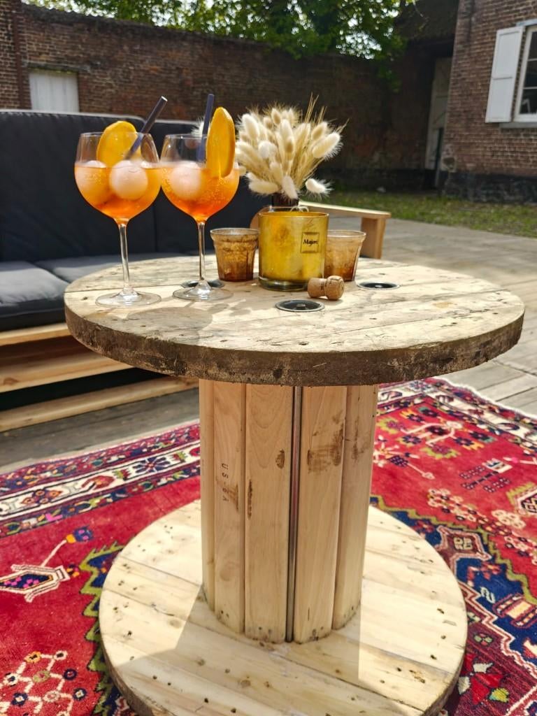 10 houten kabelhaspels, Ophalen, Gebruikt, Rond, Hout