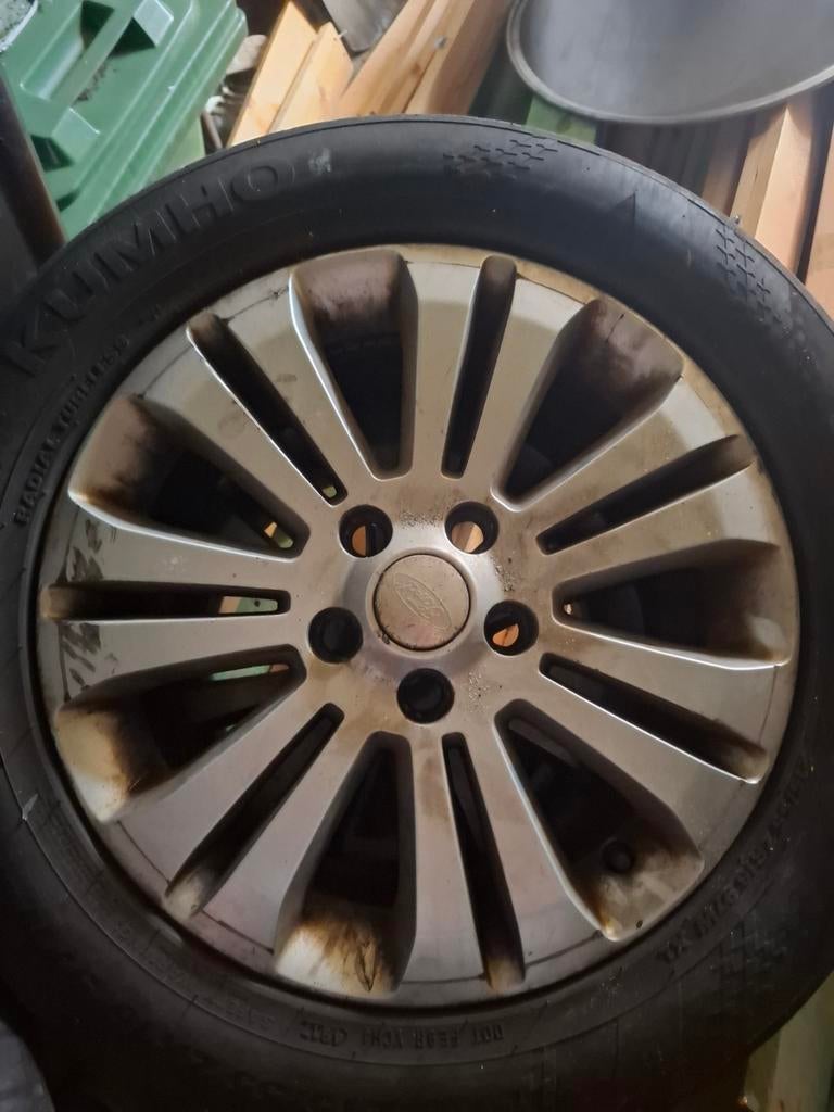 4 jantes alu. 16p. Ford. Pneus hs, Autos : Pièces & Accessoires, Enlèvement, Pneu(s)