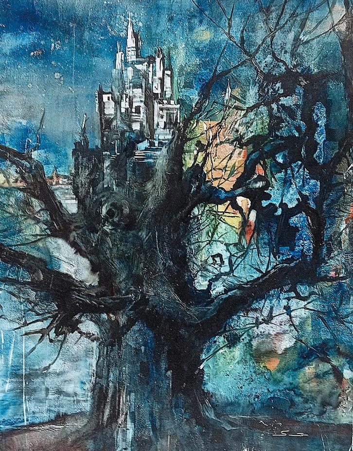 Lajos Sebök schilderij surrealistisch ( Salvador Dali ), Antiek en Kunst, Kunst | Schilderijen | Klassiek, Ophalen of Verzenden