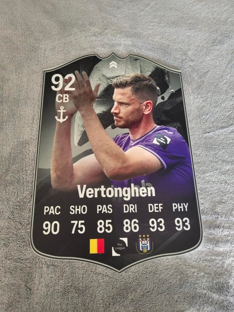Voetbalkaartje (37cmx25cm) - Jan Vertonghen / RSCA, Ophalen, Zo goed als nieuw, Plaatje