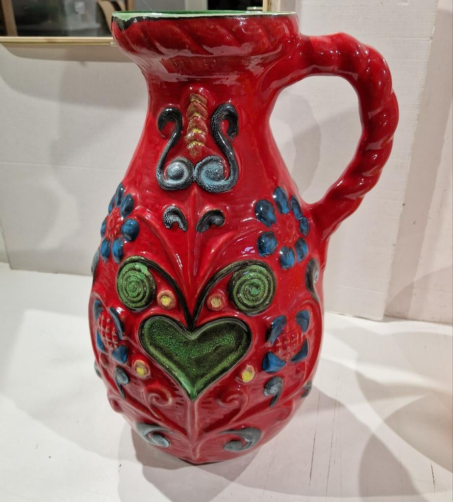 geglazuurde keramische fat lava vaas, design by Bodo Mans, Antiek en Kunst, Ophalen of Verzenden