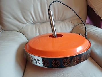 Vintage seventies space age hanglamp - oranje beschikbaar voor biedingen