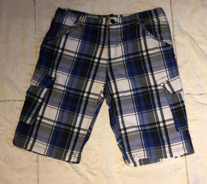 Geruite cargo short van Bel & Bo, Kleding | Heren, Broeken en Pantalons, Zo goed als nieuw, Maat 48/50 (M), Blauw, Verzenden