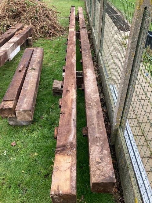 Houten balken (L), Doe-het-zelf en Bouw, Hout en Planken, Gebruikt, Balk, Overige houtsoorten, 300 cm of meer, Minder dan 25 mm