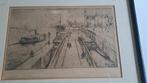 De kade aan het steen ~Frans Hens, Antiquités & Art, Art | Eaux-fortes & Gravures, Enlèvement ou Envoi