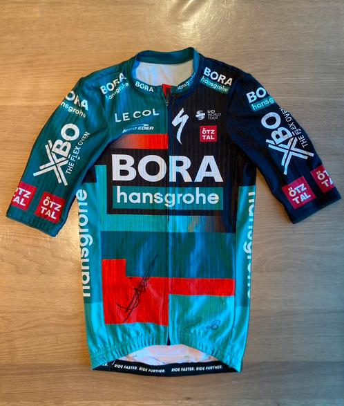 Gesigneerd wielershirt - Cian Uijtdebroeks - Bora Hansgrohe, Vélos & Vélomoteurs, Accessoires vélo | Vêtements de cyclisme, Comme neuf