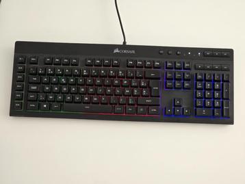 Clavier de jeu Corsair K55 RGB AZERTY | Illuminé |, Clavier gamer, Azerty, Enlèvement, Utilisé