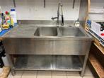 Double évier inox HORECA + douchette, Ophalen, Gebruikt, Barinrichting