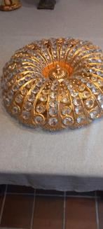 Mooie plafondlamp ,met bladgoud en kristal., Ophalen, Zo goed als nieuw, Overige materialen