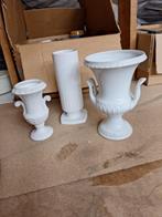Set van 3 witte vaasjes, Huis en Inrichting, Woonaccessoires | Vazen, Ophalen, Zo goed als nieuw, Wit