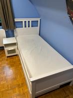 Ikea 1pers-bed met lattenbodem, matras en 2 opbergschuiven, Huis en Inrichting, Slaapkamer | Bedden, 90 cm, Eenpersoons, Wit, Ophalen