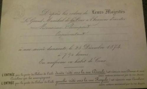 Oudenaarde+Leopold 2+Invitation au Palais Royal+Thienpont, Collections, Photos & Gravures, Utilisé, Gravure, Autres sujets/thèmes