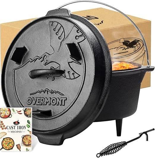 Overmont Dutch Oven Vuurpan | Nieuw, Huis en Inrichting, Keuken | Potten en Pannen, Nieuw, Overige typen, Gietijzer, Verzenden