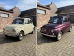 2 Fiat 500-voorouders met OK technische controle en 1 jaar g, Auto's, 4 zetels, Achterwielaandrijving, Beige, Handgeschakeld