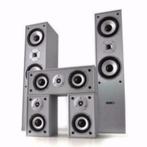 Complete 5,1 Surround Speaker Set Grijs, Overige merken, Nieuw, Ophalen of Verzenden, Surroundset zonder subwoofer