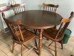 Ronde tafel en 4 stoelen, Huis en Inrichting, Ophalen, Zo goed als nieuw, Vier personen, 100 tot 150 cm