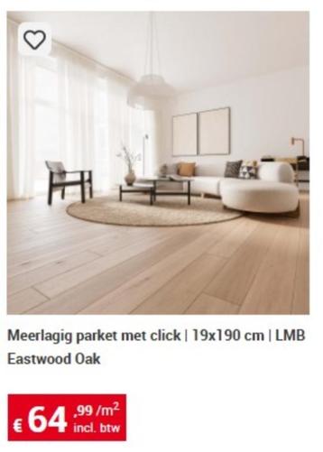 LMB Eastwood Oak (meerlagig parket met click - 19x190 cm) disponible aux enchères