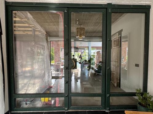 Glazen Deur in stalen frame, Doe-het-zelf en Bouw, Glas en Ramen, Gebruikt, Dubbelglas, Ophalen