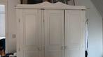 3deurskleerkast  masdief grenen ,xit gebeitst, Ophalen, Met deur(en), Gebruikt, 150 tot 200 cm