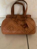 Lederen handtas cognac kleur 28x18, Handtassen en Accessoires, Ophalen