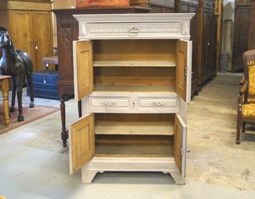 Garde-manger/armoire à linge rural ancien en chêne H 166 L 1