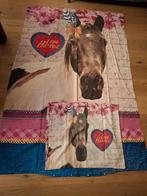 Katoenen dekbedovertrek paarden 1 persoon mooie staat, Ophalen, Dekbedovertrek