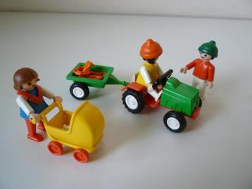 Playmobil: kinderen met tractor en kinderwagen beschikbaar voor biedingen