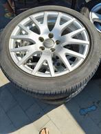 AUDI A4 A6 alu velgen 245/45 R17 95Y PIRELLI P7, Ophalen, Gebruikt, Band(en)