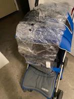 Blauwe plooibuggy met voetenzak en regenhoes, Kinderen en Baby's, Ophalen of Verzenden, Gebruikt